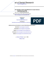 Journal of Dental Research: Water Absorption and Water Solubility of Soft Lining Materials For Acrylic Dentures