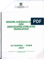 Regime Juridico Dos Servidores Prefeitura Municipal de Altamira Pma