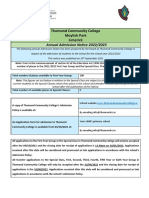 Admissions Notice 2022