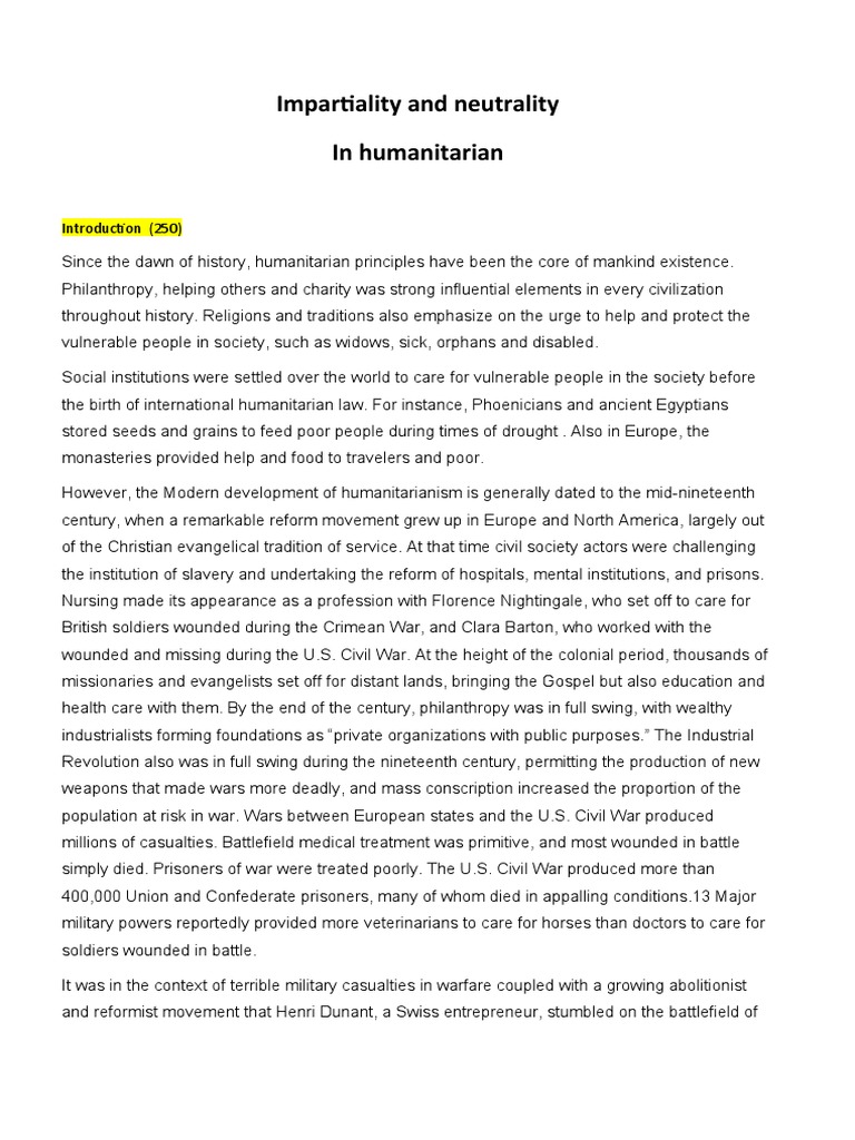 History of Humanitarian Neutrality | PDF | International Humanitarian ...