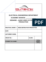 Electrical Engineering Department ACADEMIC SESSION: - Dee40092 - Audio Video System and Production