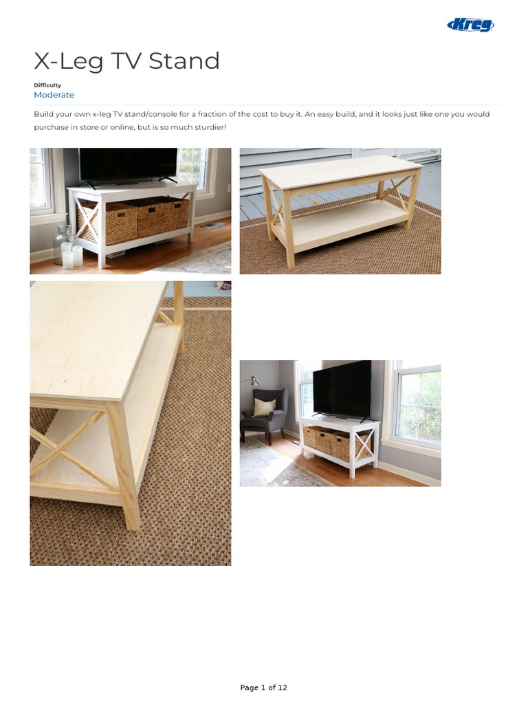 XLeg TV Stand Moderate PDF Drill Metalworking