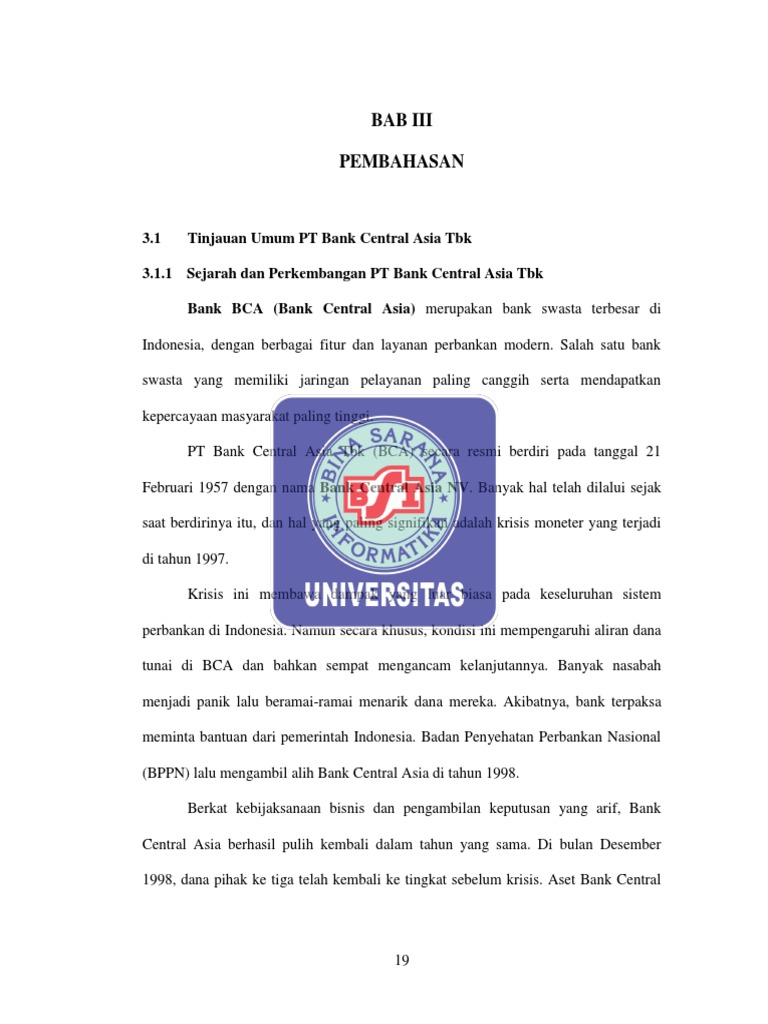 Sejarah dan Layanan PT Bank BCA Tbk | PDF | Karier & Perkembangan ...
