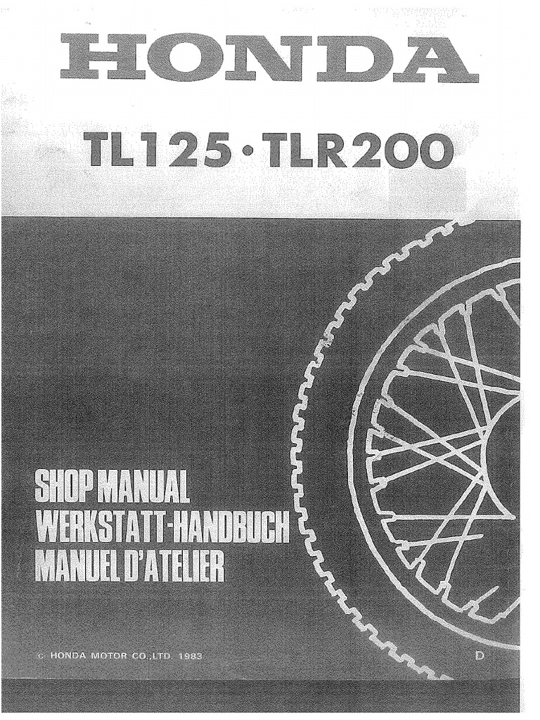 Honda TL125 TLR200 Shop | PDF