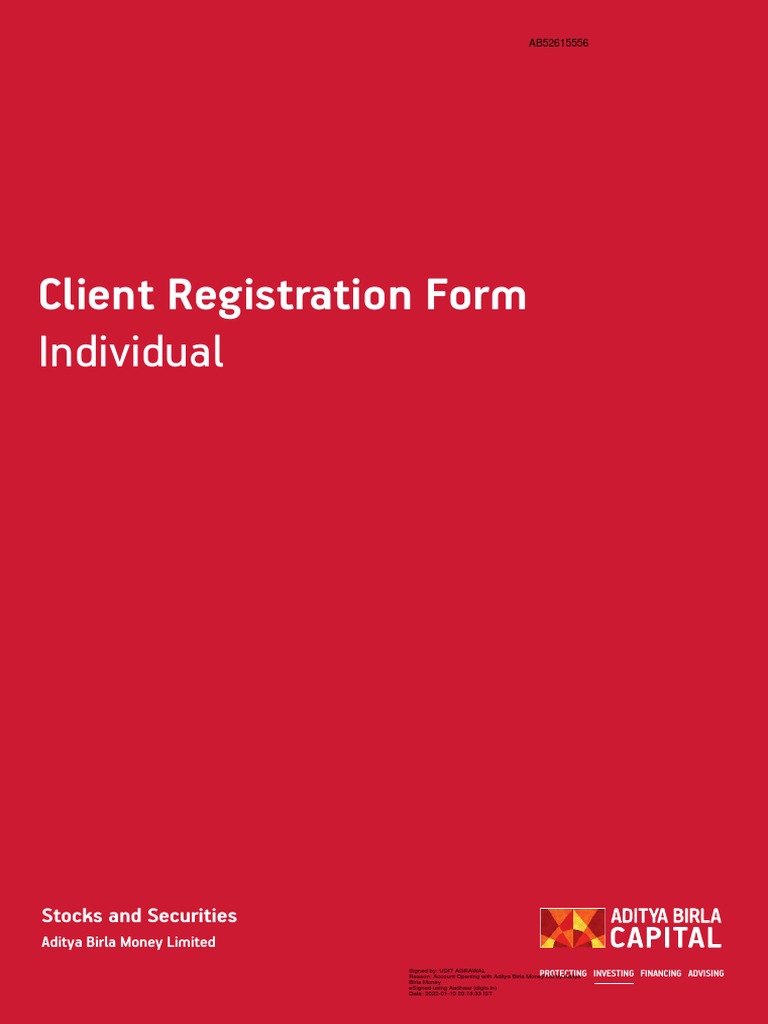 Registration | PDF | Identity Document | Financial Markets