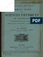 Éléments Usuels Des Sciences Physiques Et Naturelles J-H FABRE 1883
