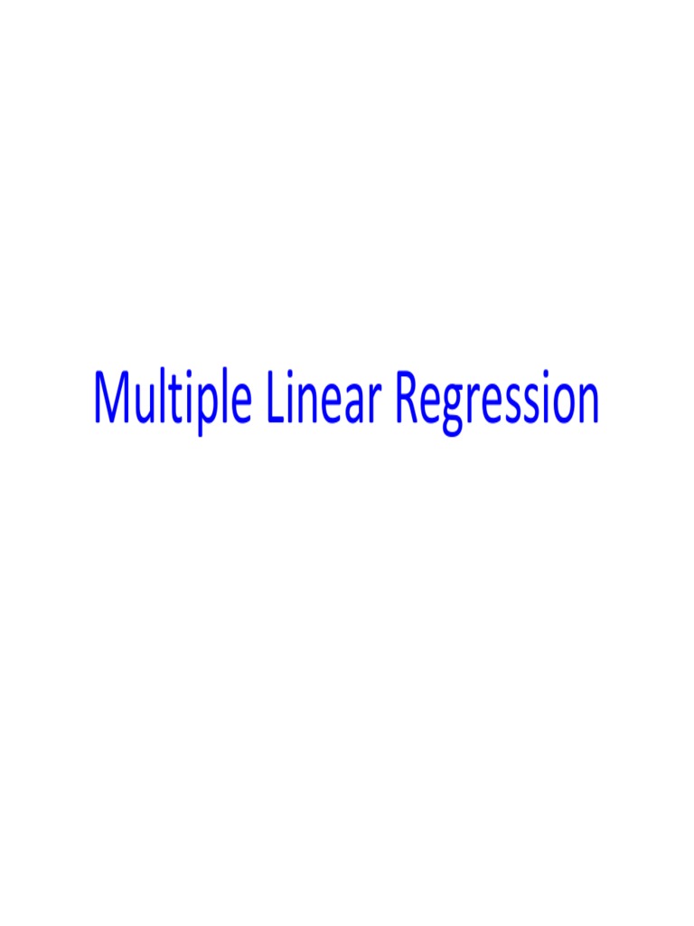 Multiple Linear Regression Example | PDF