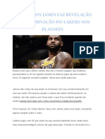 Nba - Lebron James Faz Revelação Após Eliminação Do Lakers Nos Playoffs