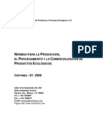 DOE-054 Normas para La Producción, El Procesamiento y La Comercialización de Productos Ecológicos. CERTIMEX-2009