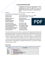 Acta de Recepción de Obra Andarau