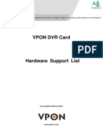 VPON DVR Card Hardware Support List 100323