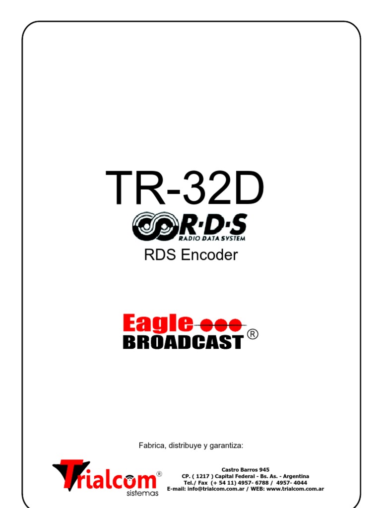 Encoder RDS TR-32D: Guía Completa | PDF | Radio | Modulación de frecuencia