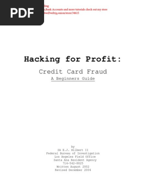 Credit Card Fraud - A Beginners Guide