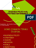 Business Policy and Strategic Management !