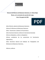 Discurso Ministro de Relaciones Exteriores - 02-08-2021