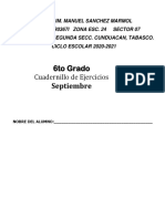 6to Grado - Cuadernillo de Ejercicios Septiembre (2021-2022) Bob