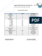 Metro Dumaguete SDA Elementary School, Inc.: Classroom Inventory