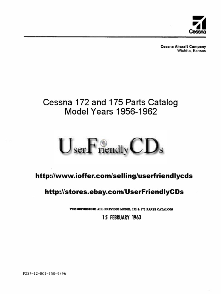 デザイン用 Cessna 172 & 175 Parts Catalog (1956-1962) | PDF | Computers