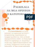 5-Pagkilala Sa Mga Opinyon o Katotohanan