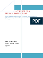 Financial Appraisal of A Thermal Power Plant: Summer Internship Report On