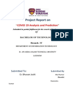 Project Report On: COVID 19 Analysis and Prediction