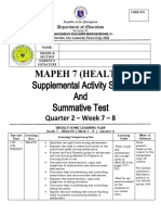 Mapeh 7 (Health) : Supplemental Activity Sheet and Summative Test