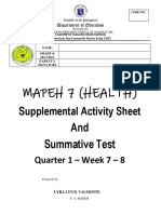 Mapeh 7 (Health) : Supplemental Activity Sheet