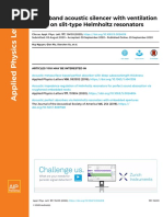 Broadband Acoustic Silencer With Ventilation Based On Slit-Type Helmholtz Resonators