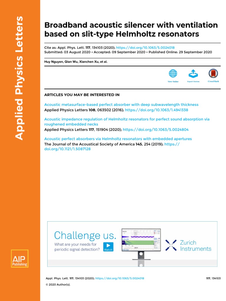 Broadband Acoustic Silencer With Ventilation Based On SlitType
