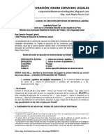 Modelo Solicitud Judicial de Ejecución Anticipada de Sentencia Laboral - Autor José María Pacori Cari