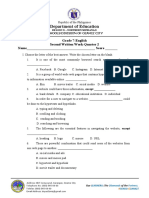 English Q2Grade 7 Second Written Works Assessment