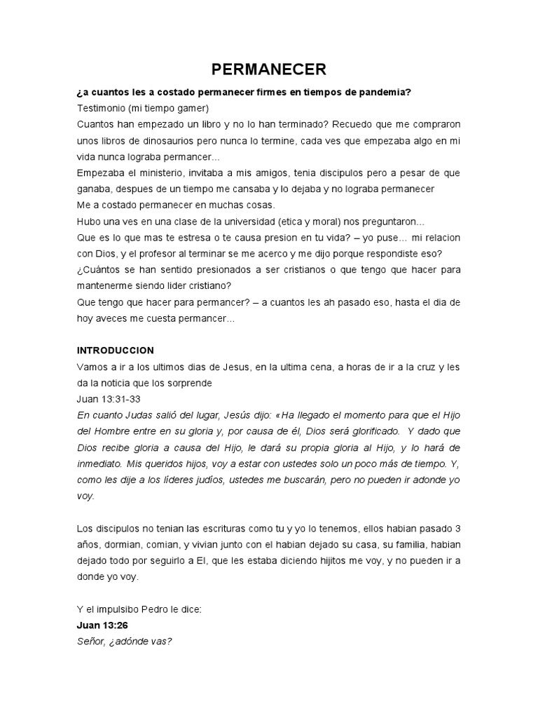 PERMANECER | PDF | Amor | Pecado