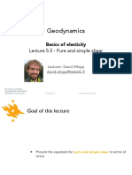 Geodynamics: Basics of Elasticity Lecture 5.5 - Pure and Simple Shear