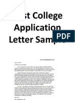 Best College Application Letter Sample