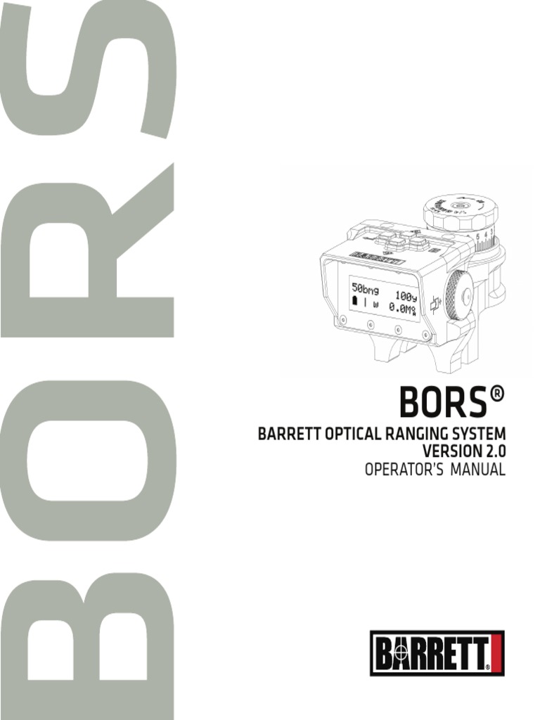 Bors® Barrett Optical Ranging System PDF Telescopic Sight Firearms