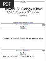 Flashcards - Topic 2.6-2.8 Proteins and Enzymes - Edexcel IAL Biology A-Level