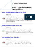 Databases, Directory, Companies List, Project Report On CD-Rom