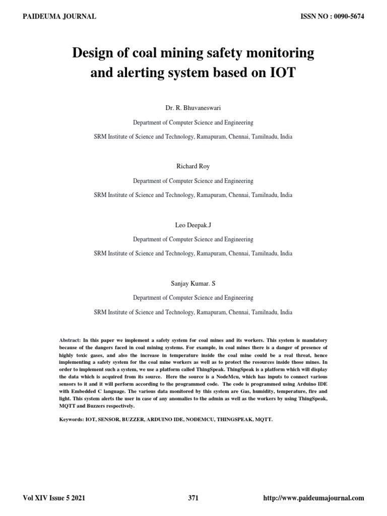 Design of Coal Mining Safety Monitoring and Alerting System Based On ...