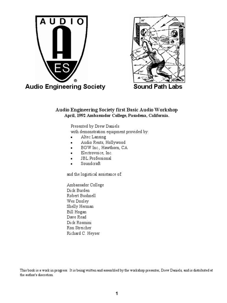 Audio Engineering Society Sound Path Labs PDF Microphone Decibel
