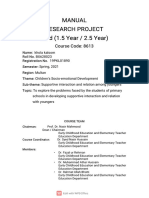Manual Researchproject B. Ed (1. 5year/2. 5year) : Cour Secode:8613