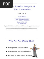 Cost Benefits Analysis of Test Automation