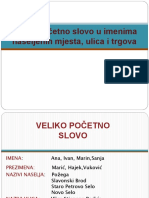 Veliko Početno Slovo U Imenima Naseljenih Mjesta, Ulica I Trgova