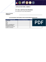 DOT Safety Seal Application Form - Annex A For Accomm Establishments
