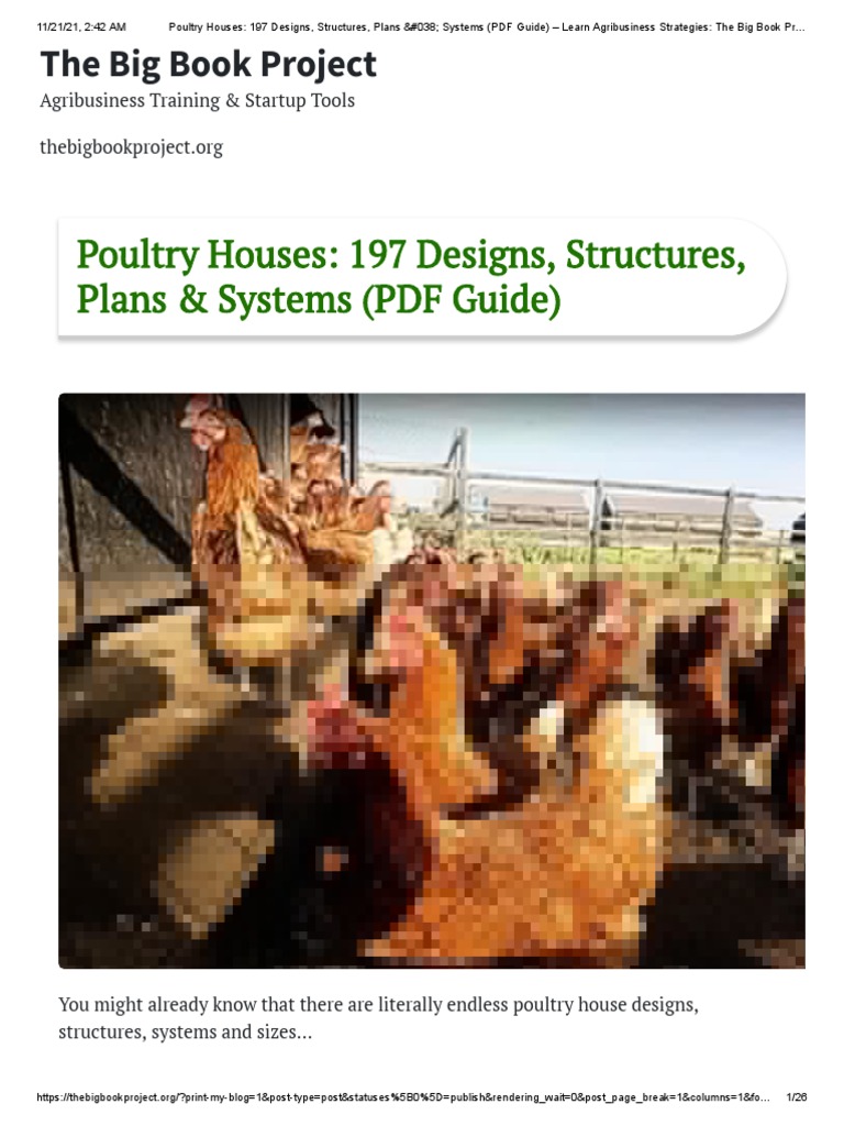Poultry House Designs: 197 Plans & Systems | PDF | Roof | Birds