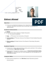 Zahoor's Resume 27 Courses