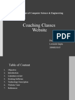 Coaching Classes Website: Department of Computer Science & Engineering