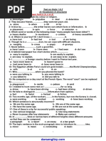 Choose The Correct Answer From A, B, C or D:: Test On Units 1 & 2 A) Vocabulary & Structures