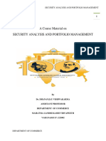 A Course Material On Security Analysis and Portfolio Management