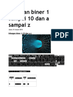 Bilangan Biner 1 Sampai 10 Dan A Sampai Z