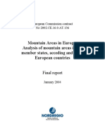 Mountain Areas in Europe. Final Report 2004 Rezumat